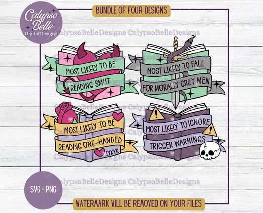 Most Likely to Bookish Bundle, Smut Reader Bundle, Bookish Designs