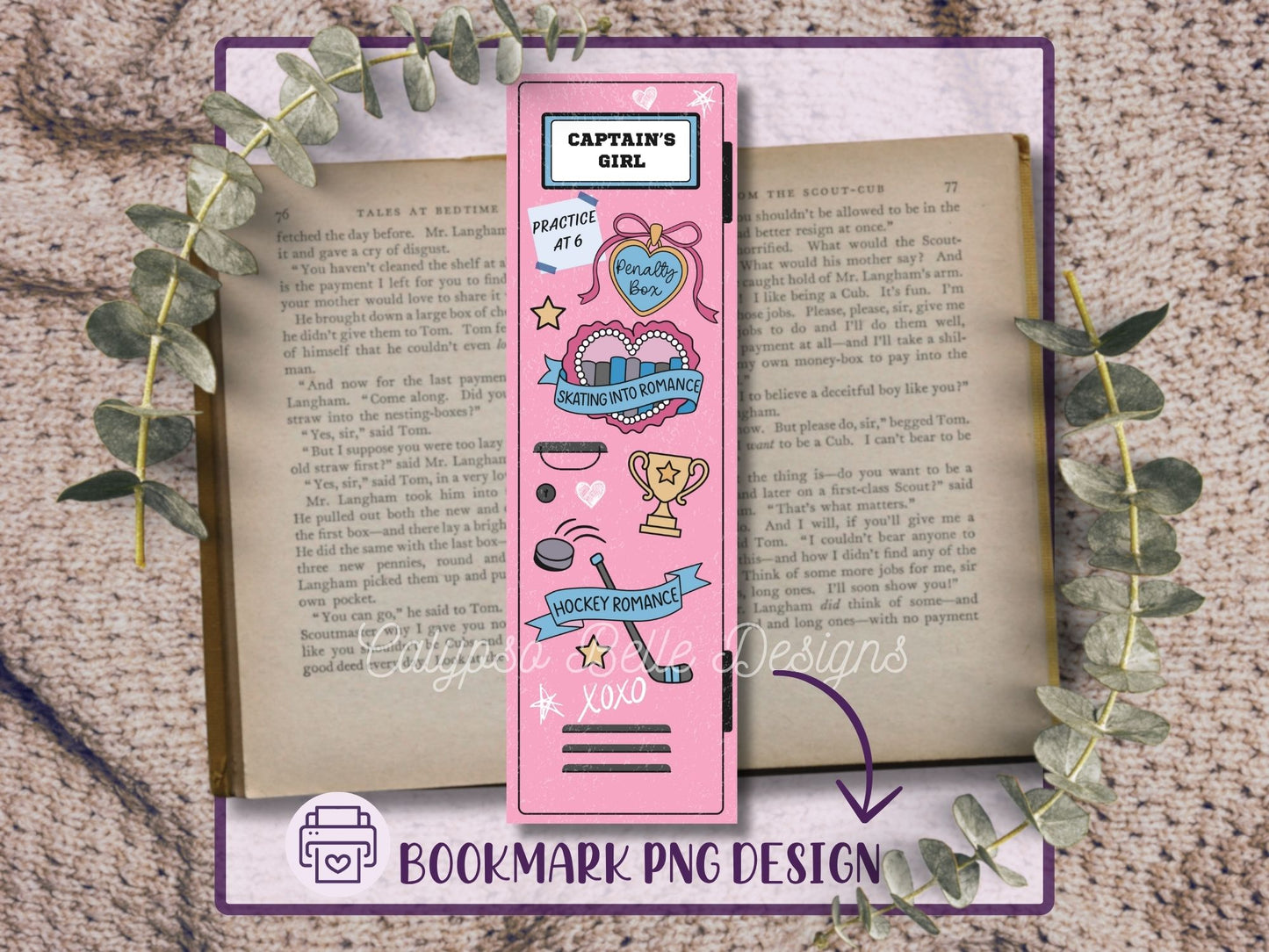 Hockey Romance Lockers Bookmark Bundle, Printable Bookmarks Bundle
