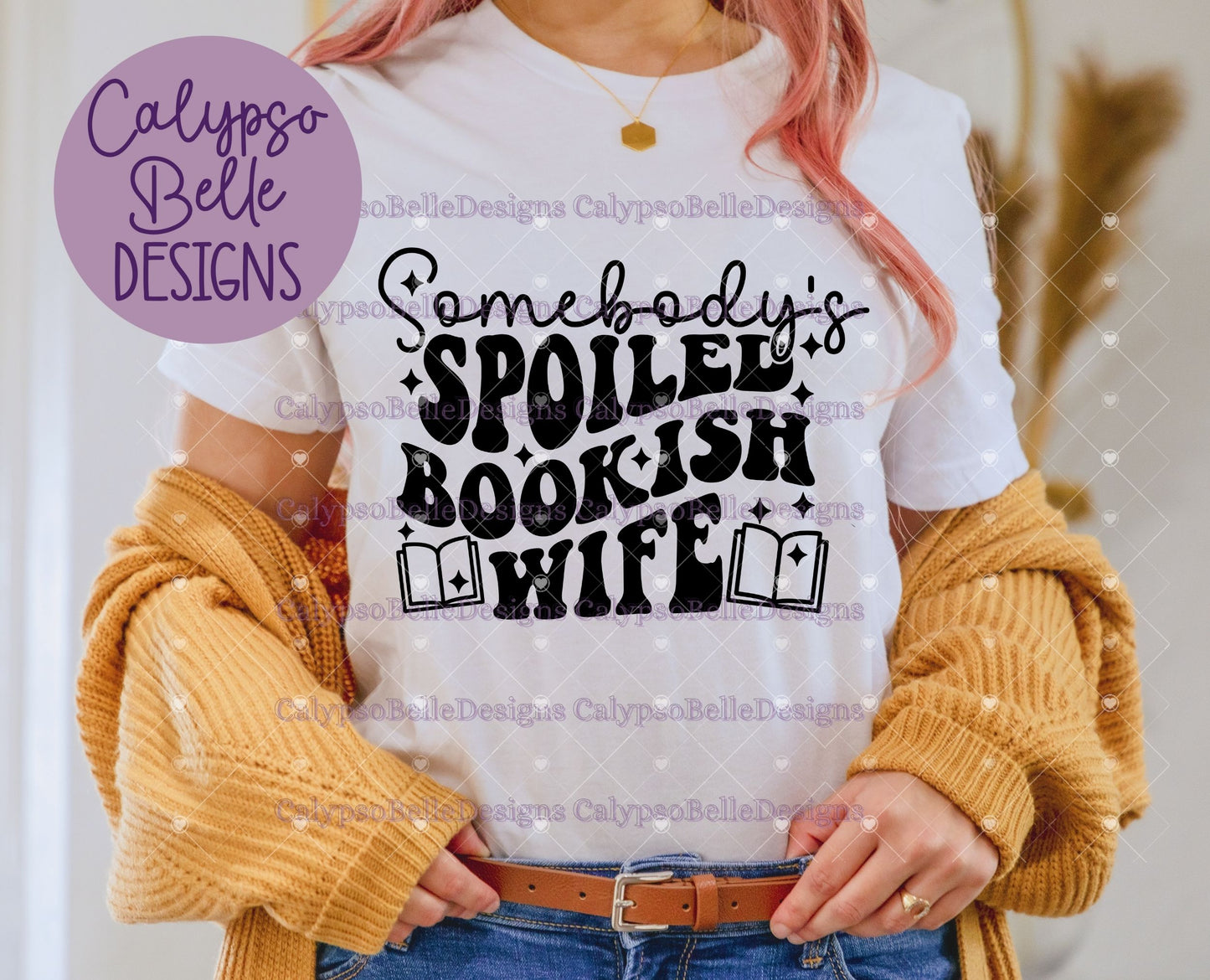 Somebody's Spoiled Bookish Wife, Wavy Retro with Pocket Design