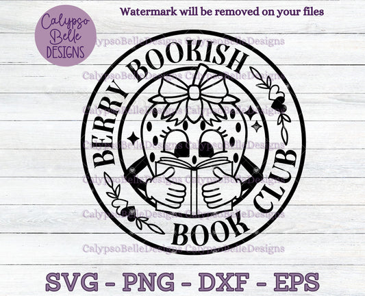 Berry Bookish Book Club, Bookish Strawberry, Bookish Design