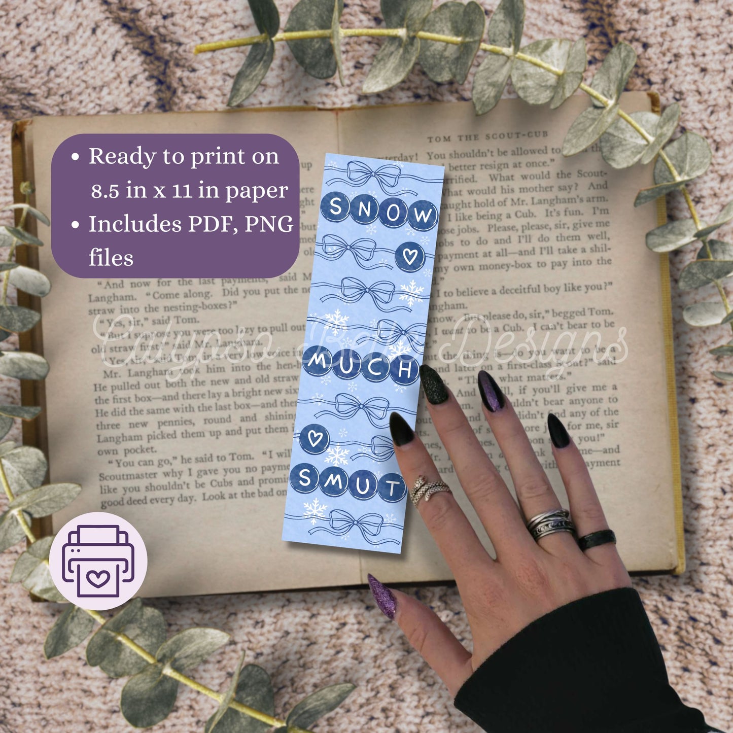 Snowed In Winter Bookmark Bundle, Printable Bookmarks Bundle
