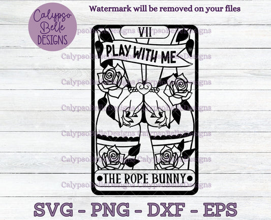 Rope Bunny, Good Girl Bookish Tarot Card Design