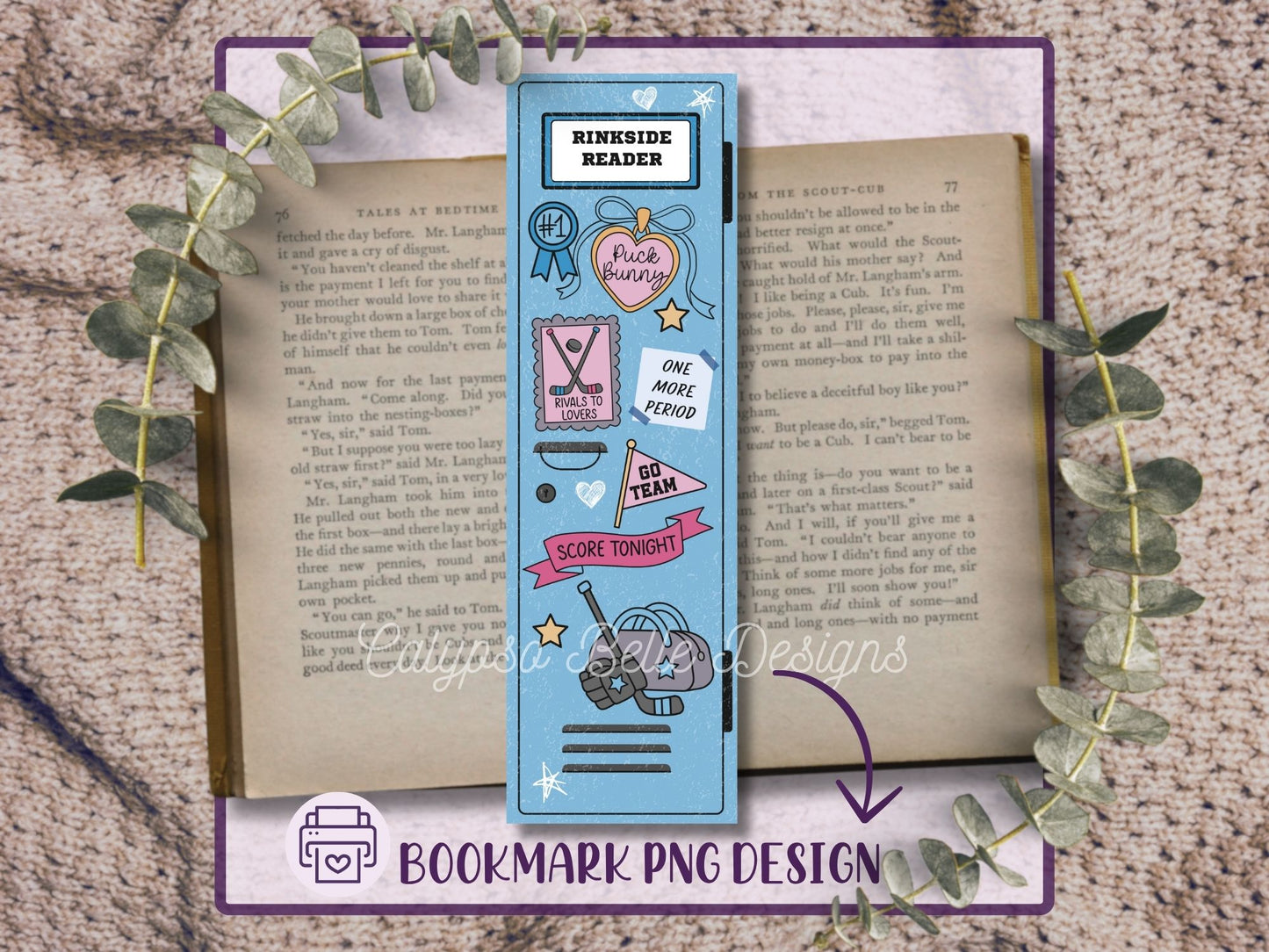 Hockey Romance Lockers Bookmark Bundle, Printable Bookmarks Bundle