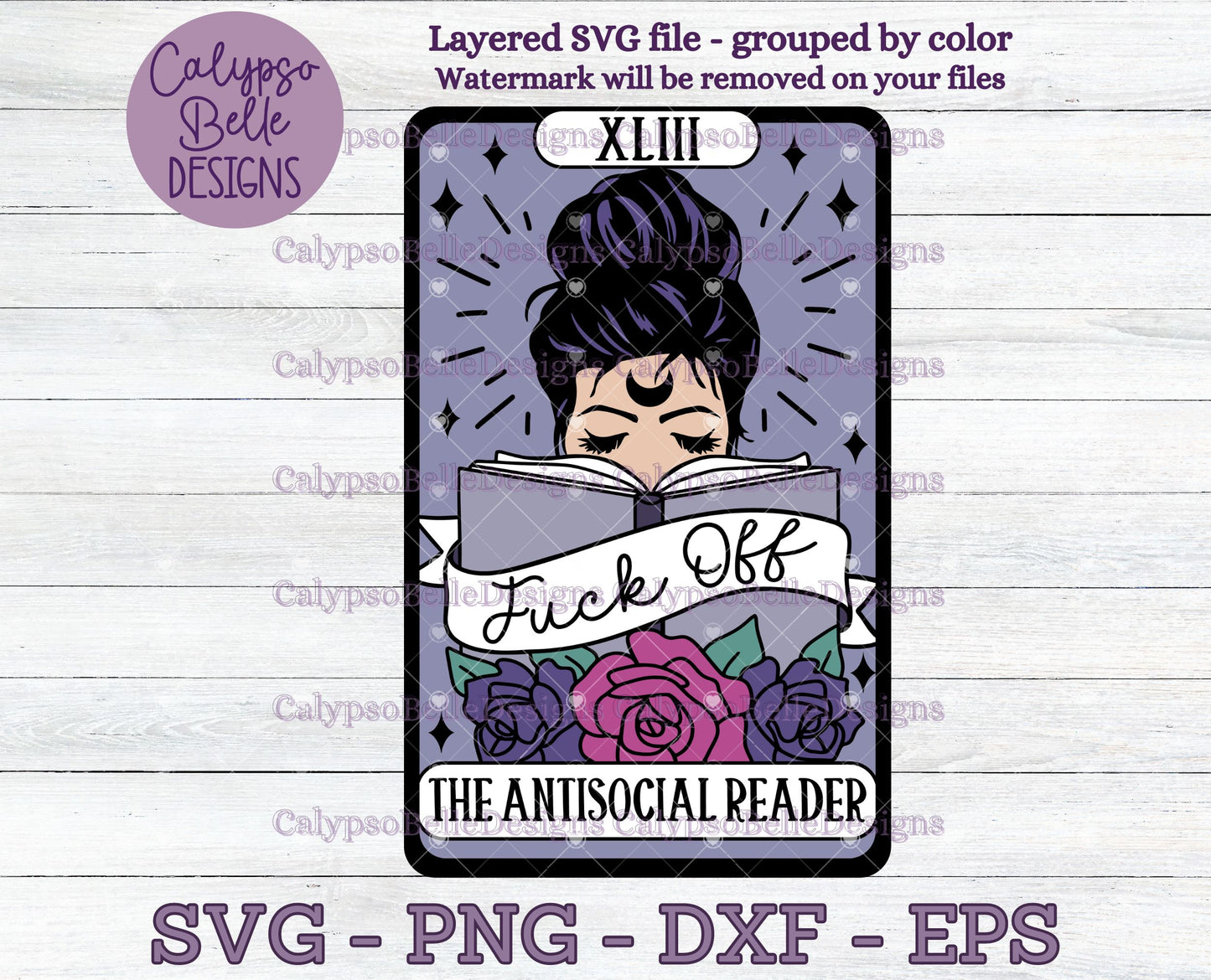 The Antisocial Reader Tarot Card, Bookish Design