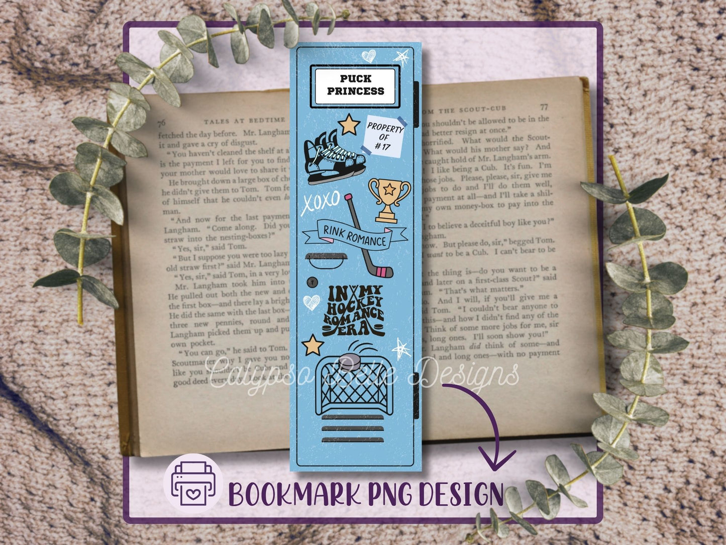 Hockey Romance Lockers Bookmark Bundle, Printable Bookmarks Bundle
