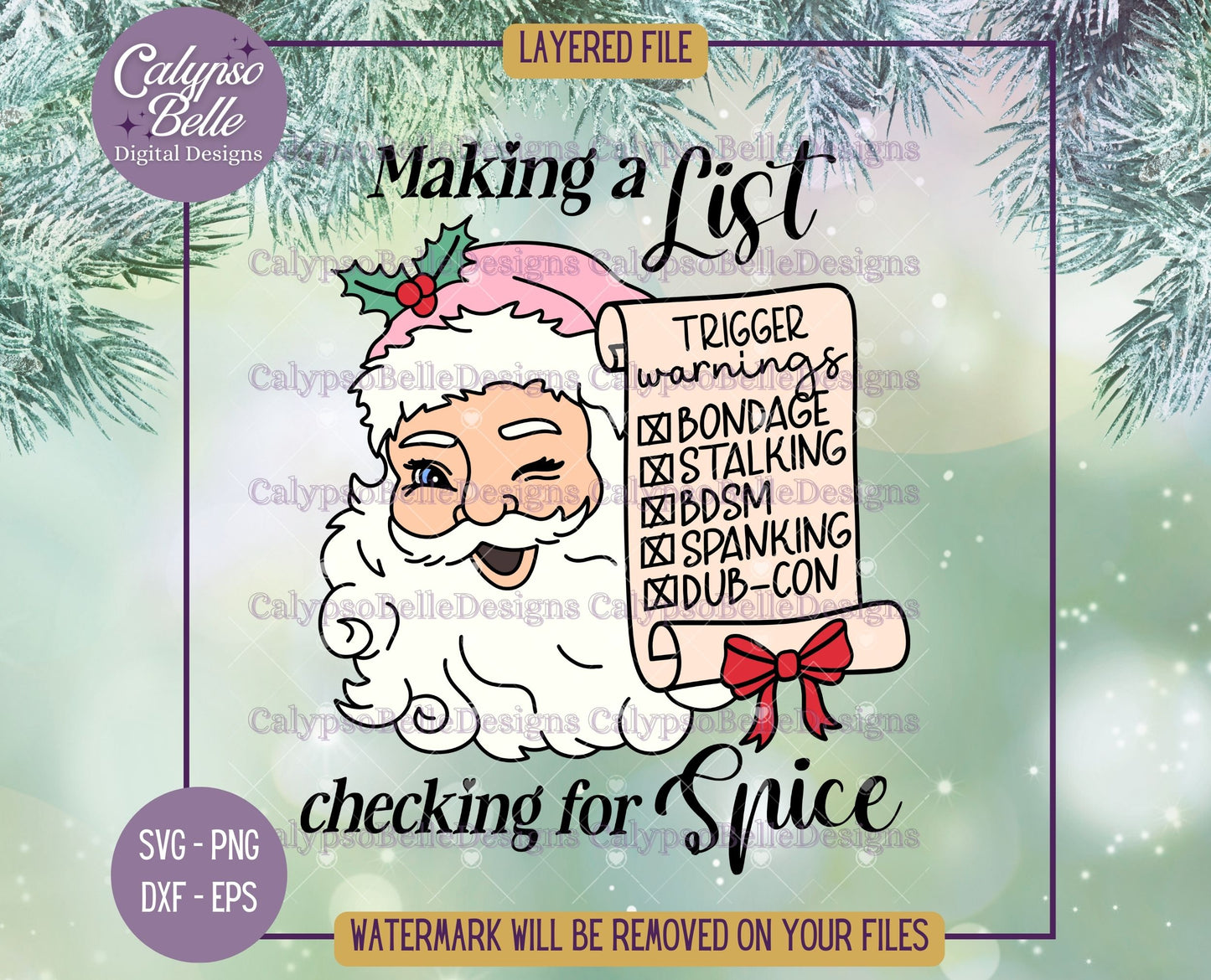 Making a List, Checking for Spice Santa, Bookish Christmas Design