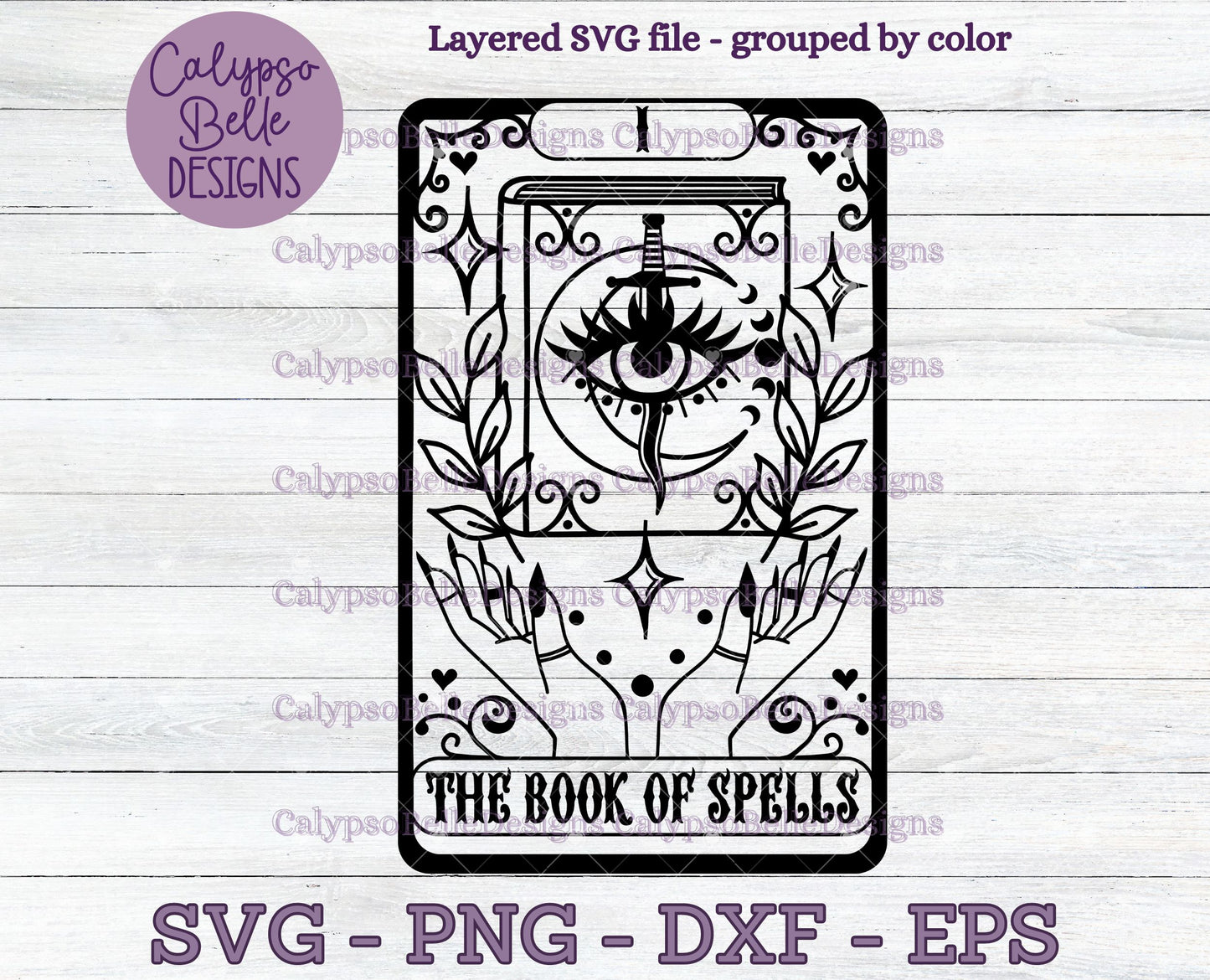 The Book of Spells, Grimoire, Witchy Tarot Card Design