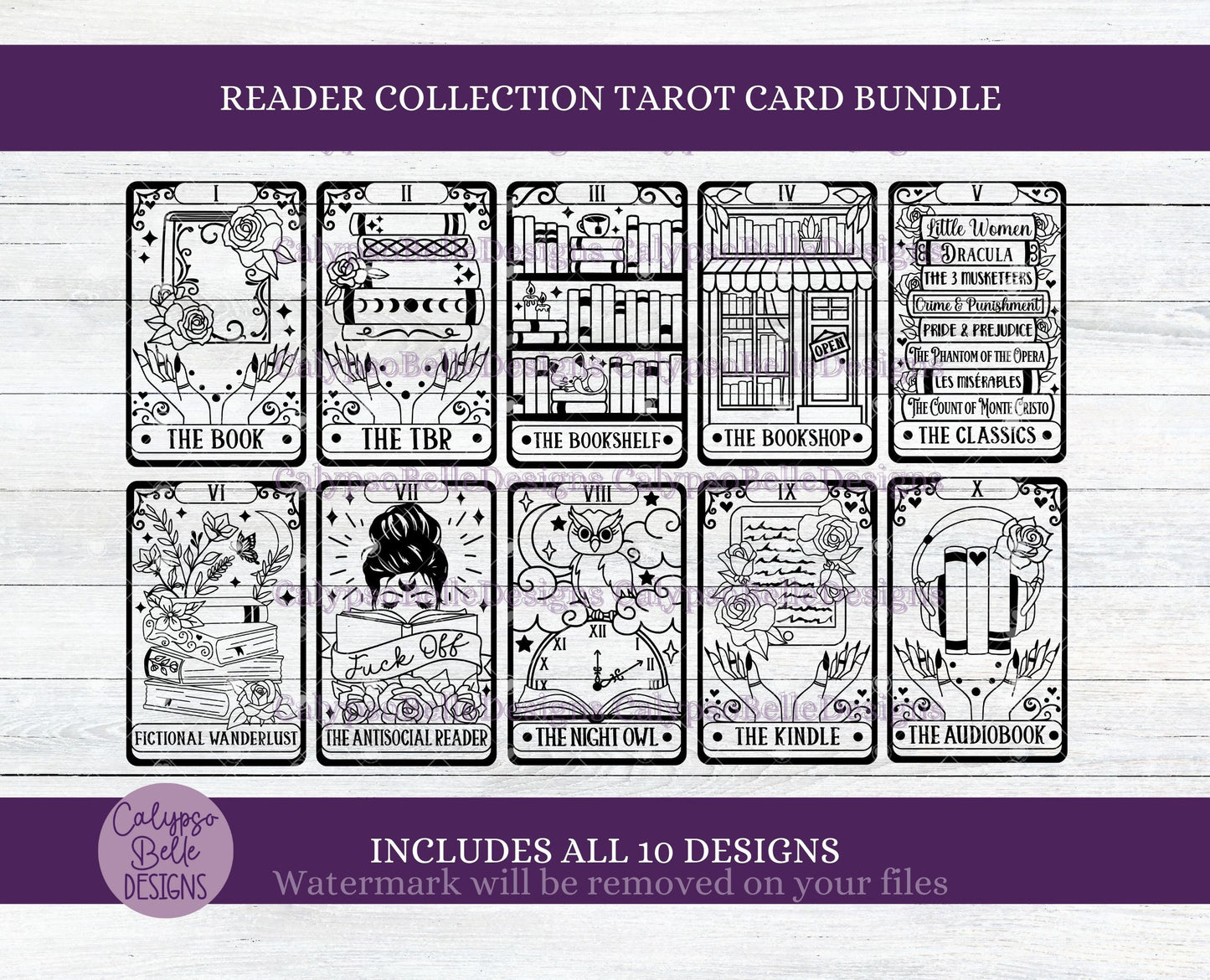 The Reader Tarot Card Collection Bundle, Bookish Designs