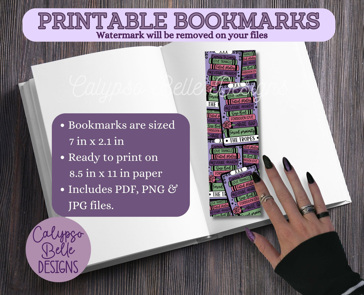 Tarot Card Printable Bookmarks, Smut Romance Bundle