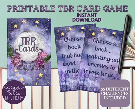 TBR Cards Printable, To Be Read Card Game, TBR Jar Printable, Bookish Printables