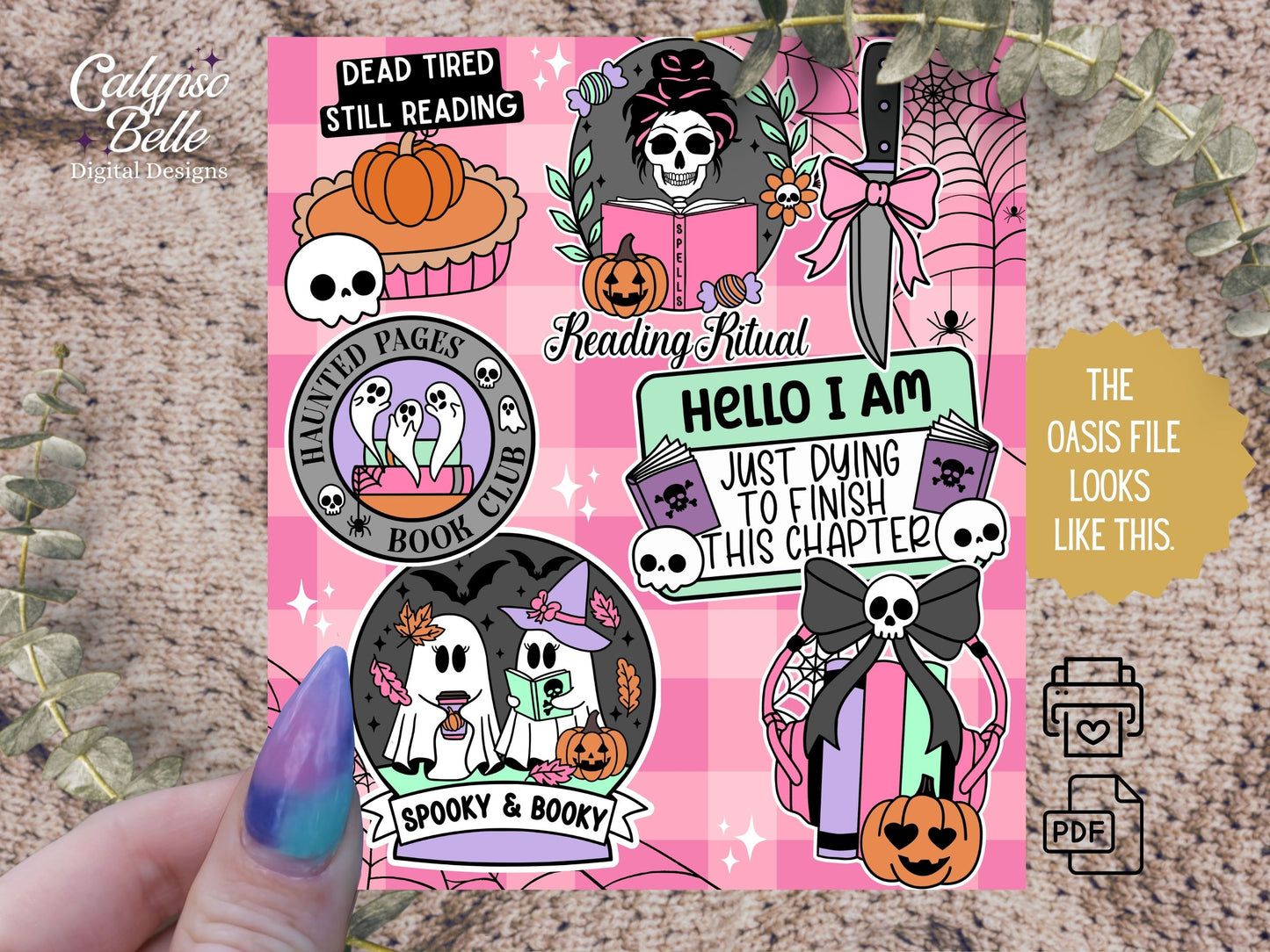 Spooky Bookish Halloween Romance, Printable Kindle Insert