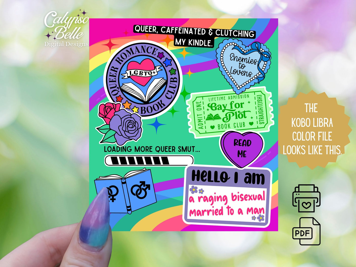 Queer Romance, Bisexual Romance Printable Kindle Insert