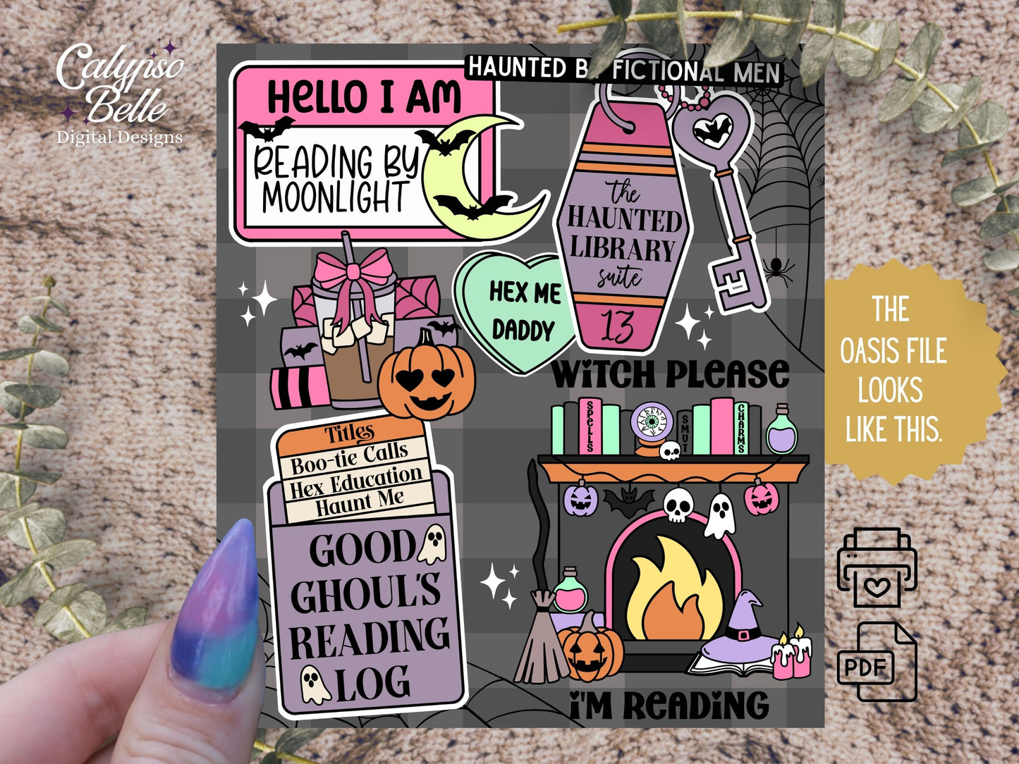 Haunted Bookish Halloween Romance, Printable Kindle Insert