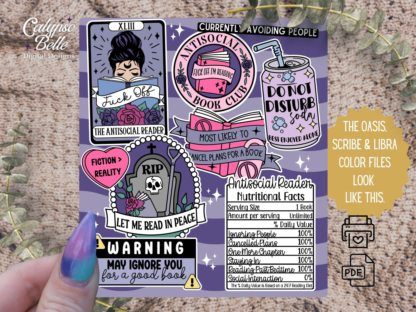 Antisocial Reader, Introvert, Printable Kindle & Kobo Insert