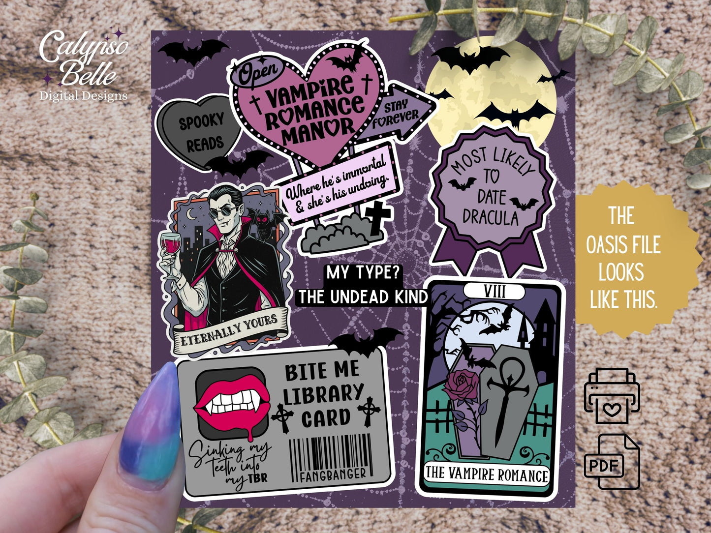 Vampire Romance, Printable Kindle Insert