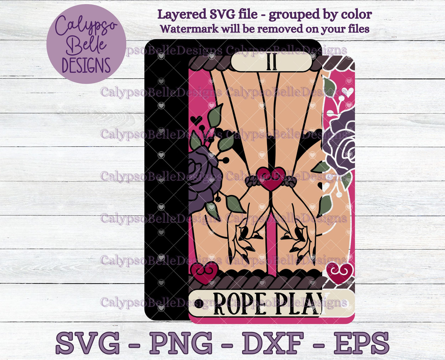 Rope Play, Good Girl Bookish Tarot Card Design