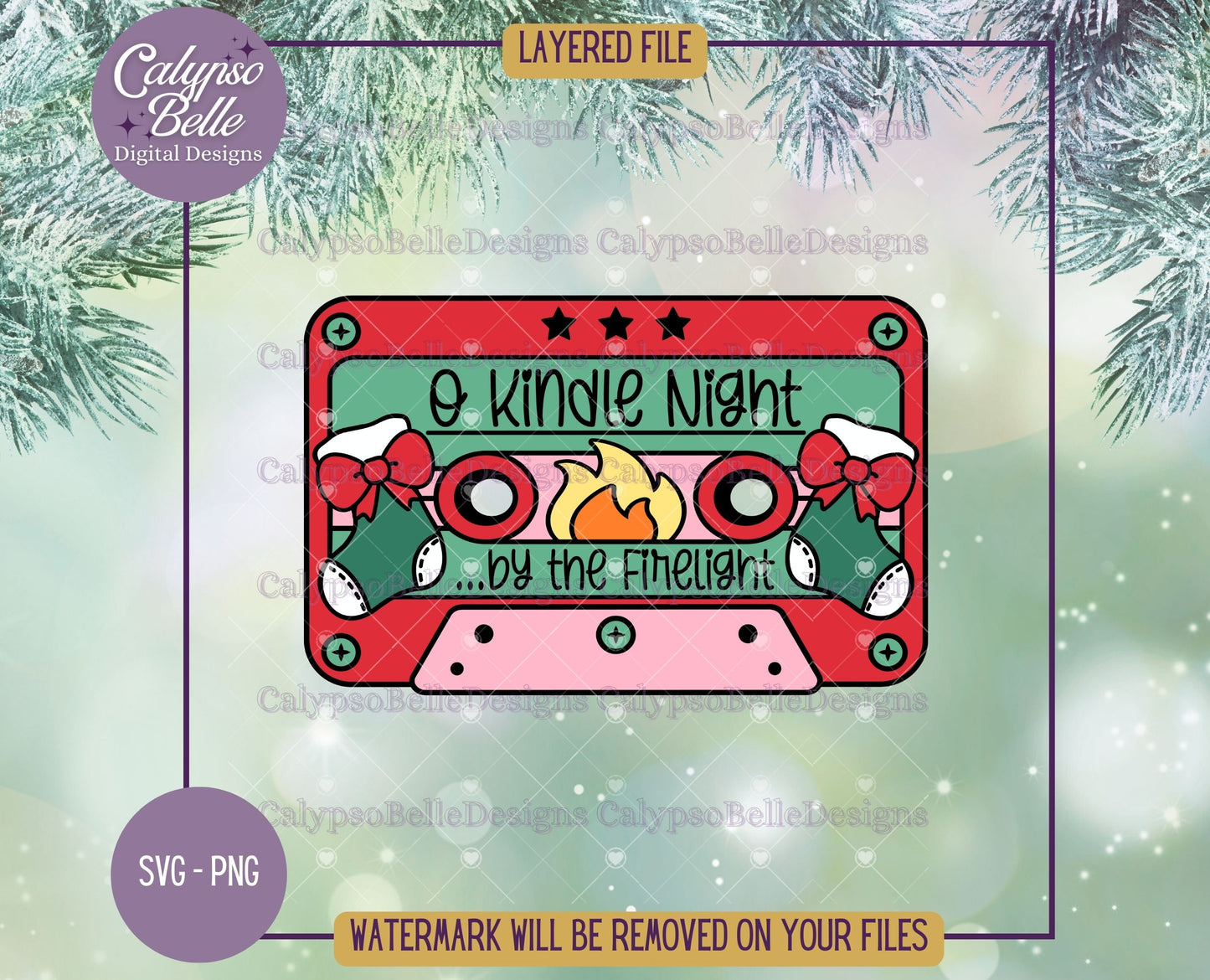 O Kindle Night, Retro Mix Tape, Bookish Christmas Design