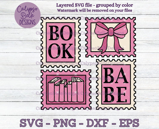 Book Babe Stamps, Bookish Stamps, Bookish Design