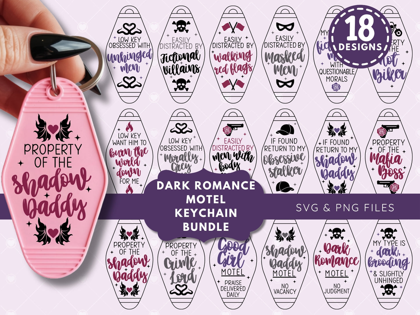 Dark Romance Motel Keychain Bundle, Bookish Bundle