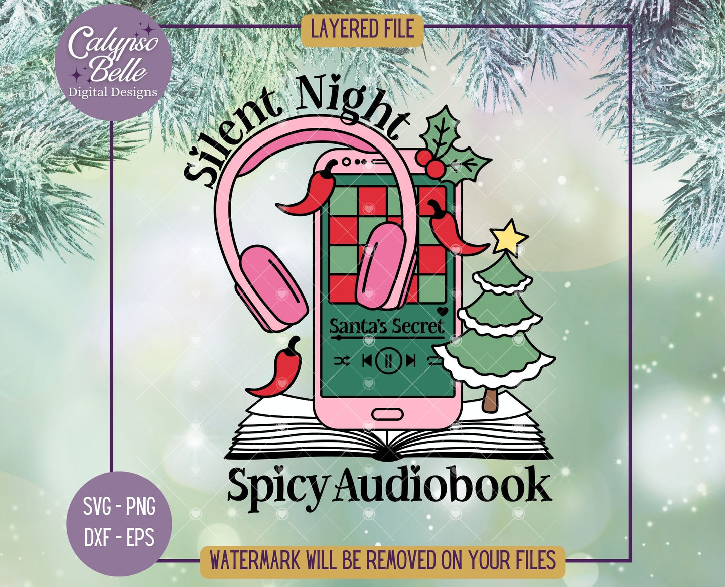 Silent Night Spicy Audiobook, Bookish Christmas Design