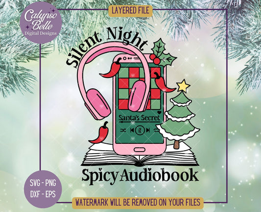 Silent Night Spicy Audiobook, Bookish Christmas Design