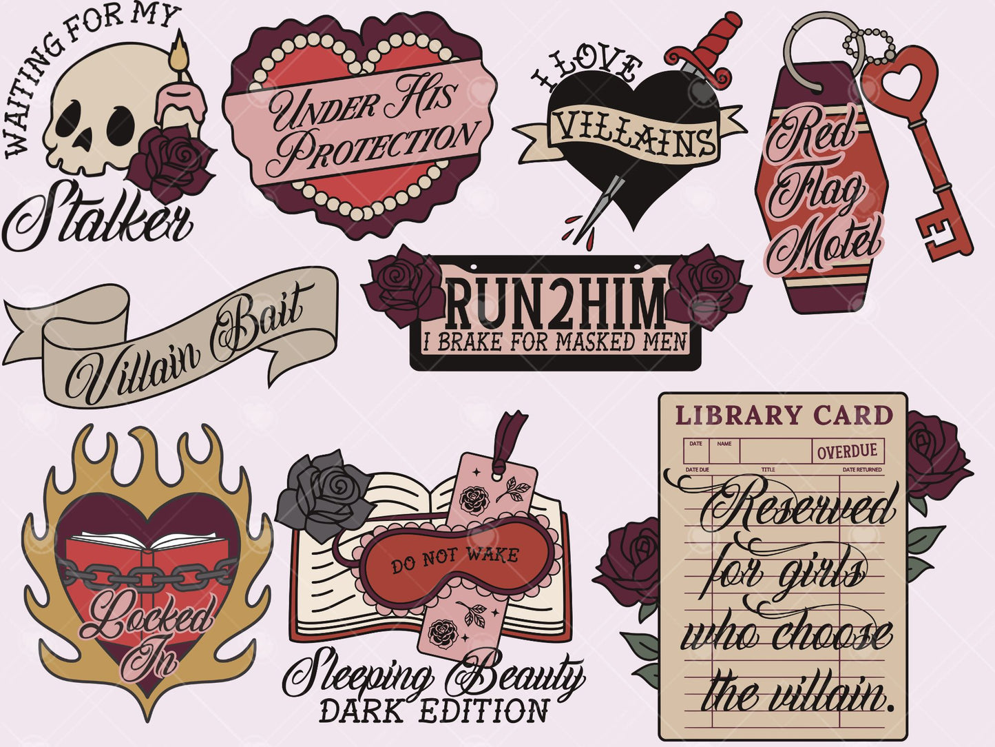 Dark Romance Girlie, Morally Black, Villain Bookish Bundle
