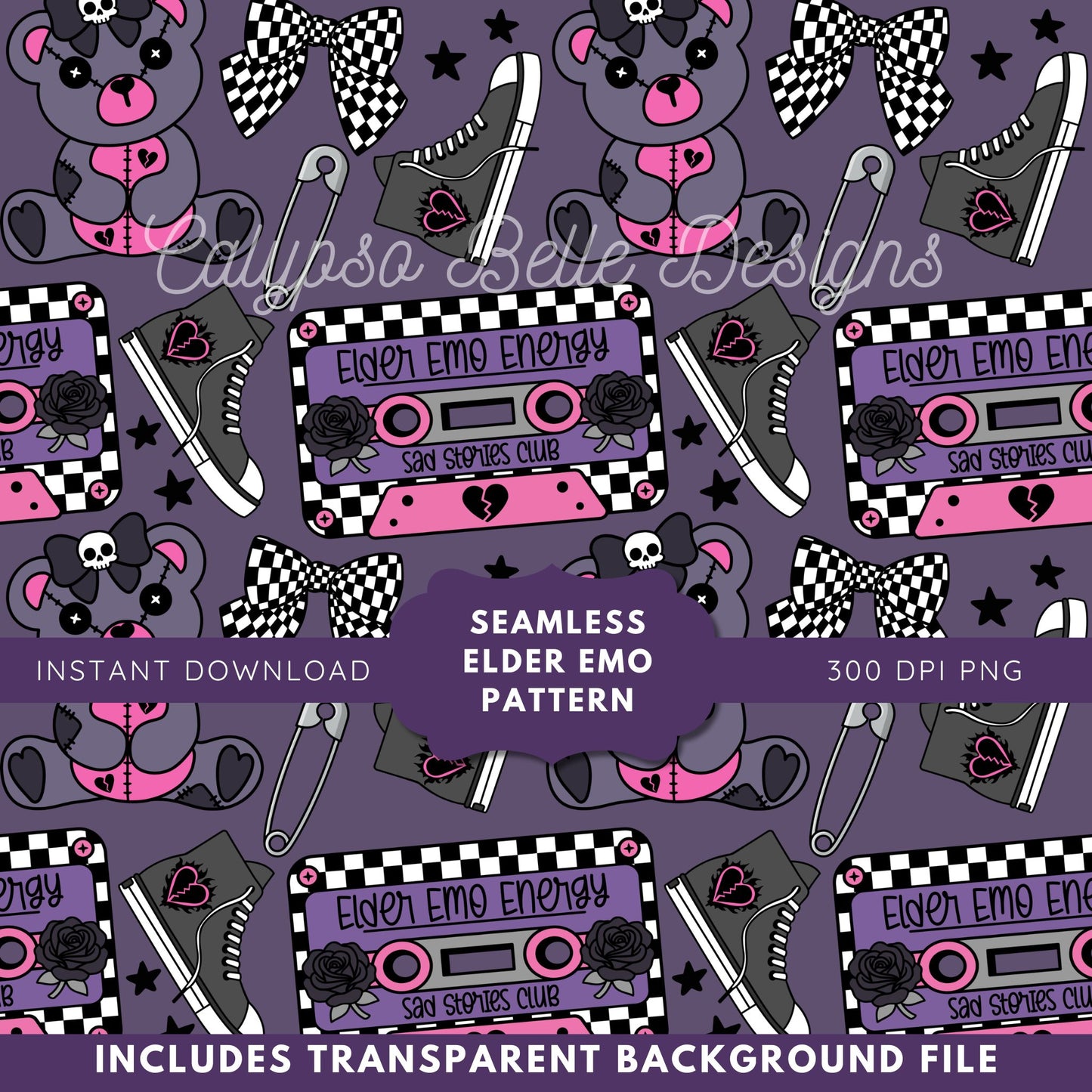 Elder Emo Seamless Pattern, Emo Pattern