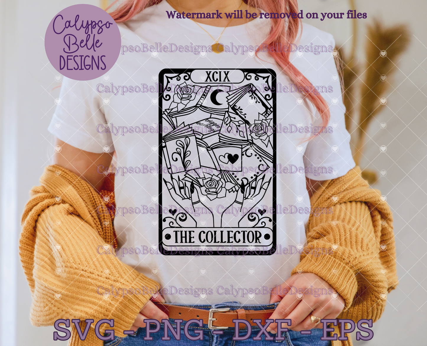 The Collector Tarot Card, Bookish Design