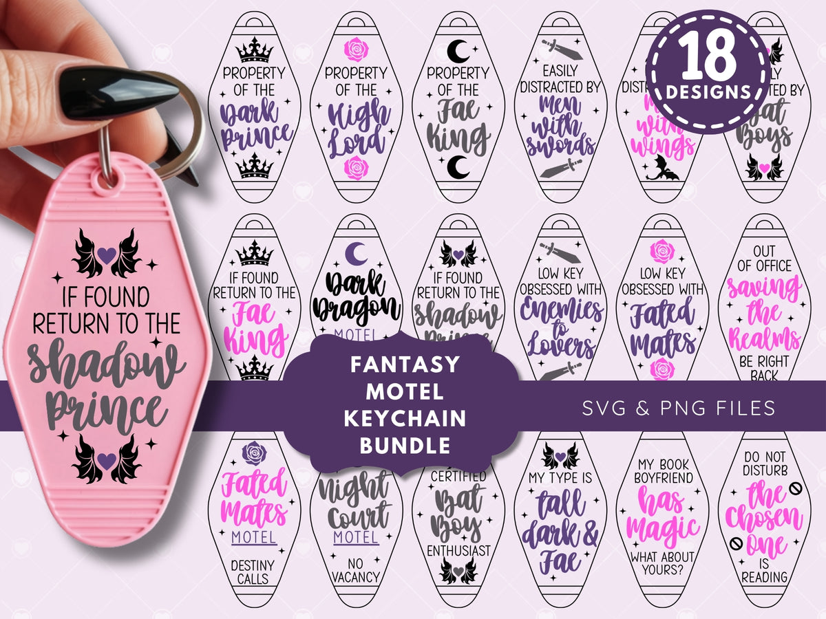 Fantasy Romance Motel Keychain Bundle, Bookish Bundle