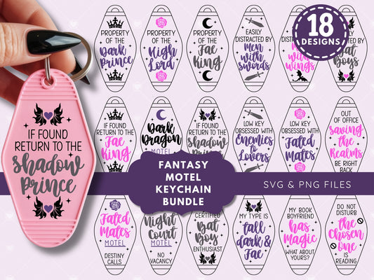 Fantasy Romance Motel Keychain Bundle, Bookish Bundle