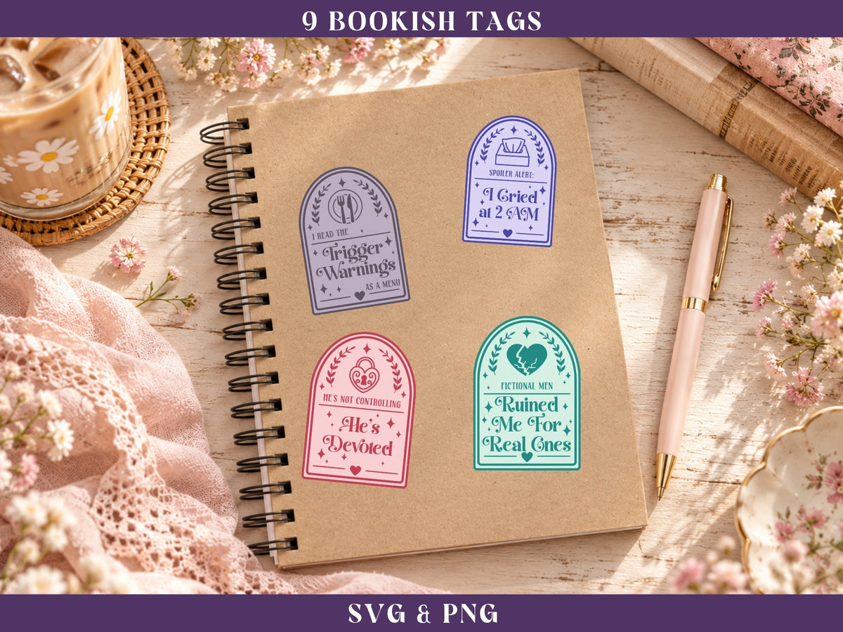 Cute Bookish Tags Bundle, Bookish Bundle