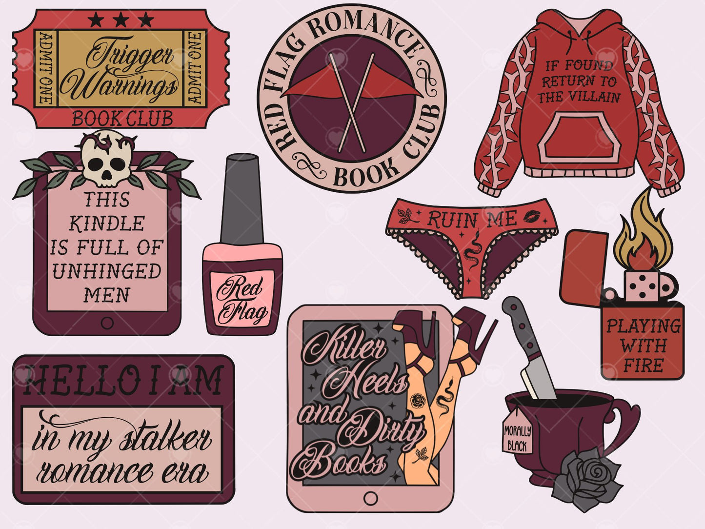 Dark Romance Girlie, Morally Black, Villain Bookish Bundle