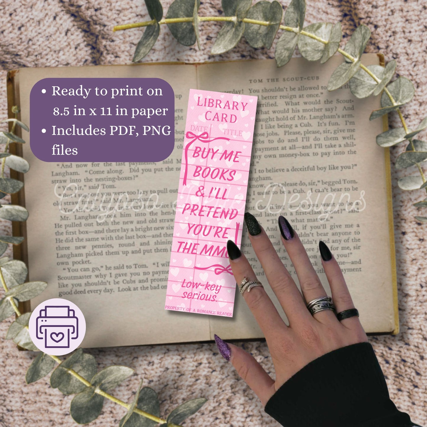 Valentine's Day Library Card Bookmark Bundle, Printable Bookmarks Bundle