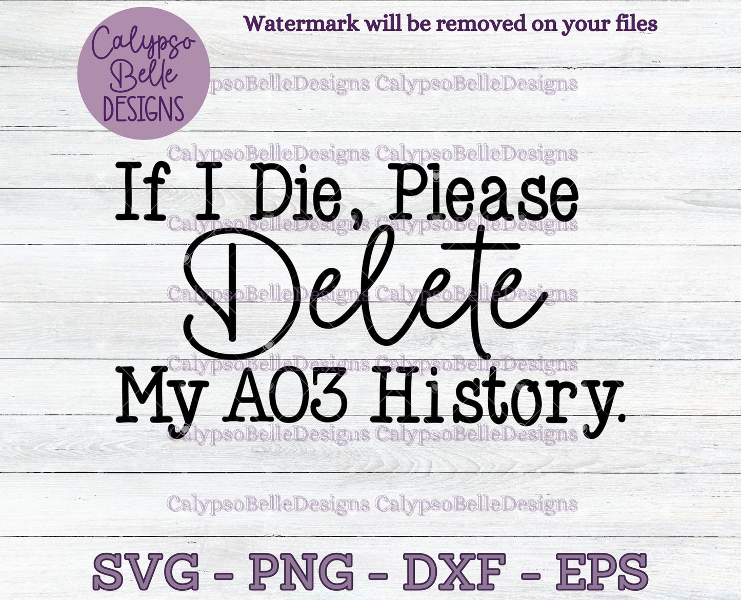 If I Die, Please Delete my AO3 History Design