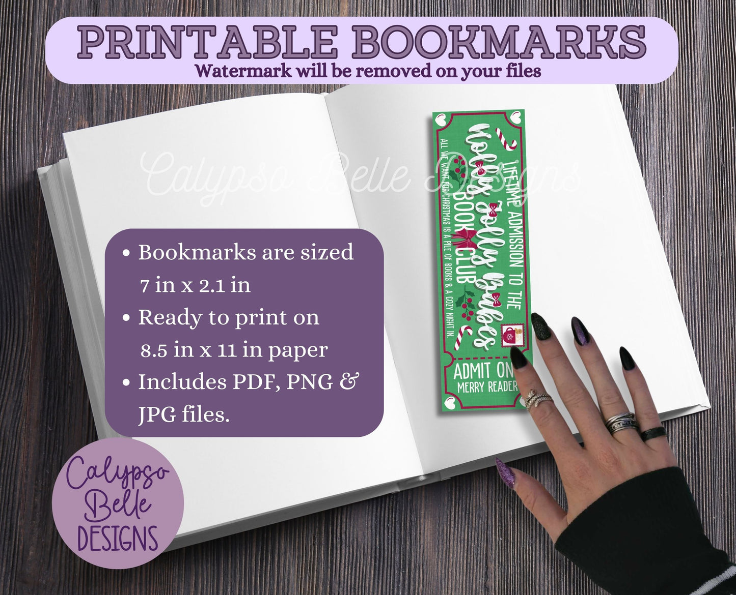 Admit One Christmas Book Club Printable Bookmarks Bundle 2