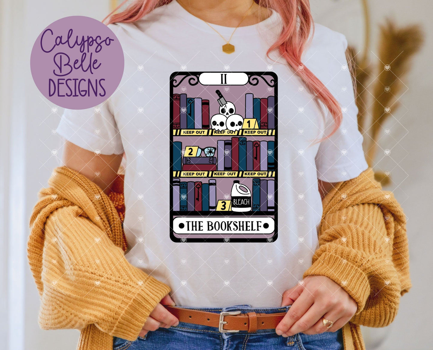 Thriller Bookshelf Bookish Tarot Card Design, Murder Mystery