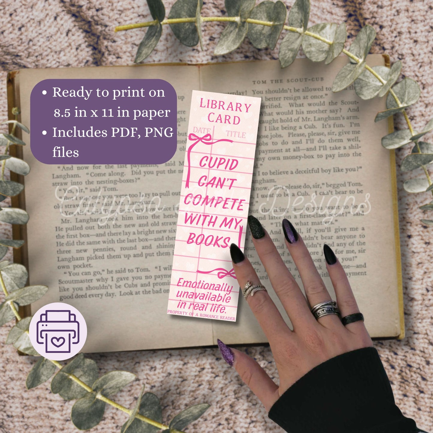 Valentine's Day Library Card Bookmark Bundle, Printable Bookmarks Bundle