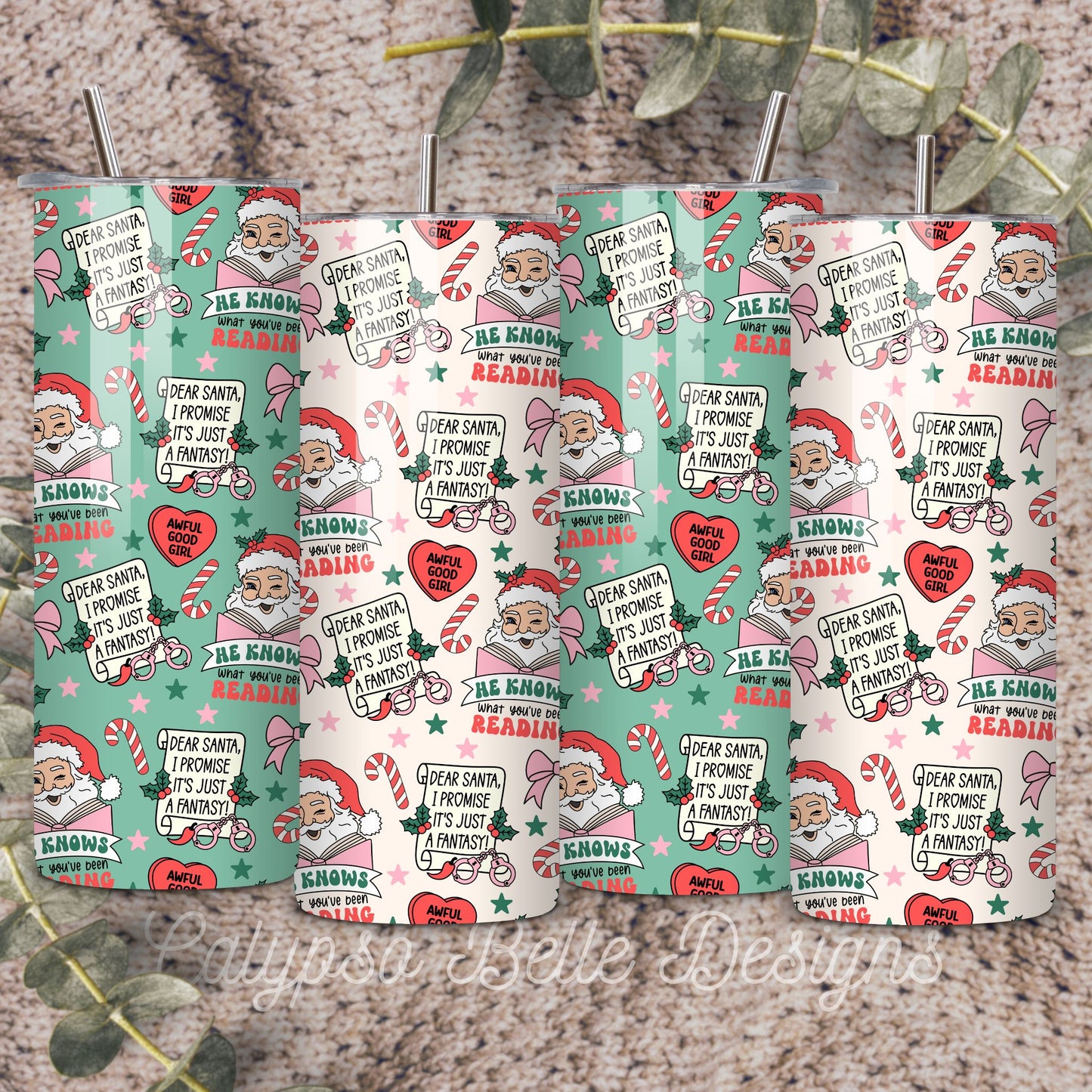 Santa Knows Seamless Pattern, Bookish Pattern, Christmas Pattern