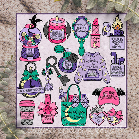 Fantasy Romance Coquette Bundle, Bookish Bundle