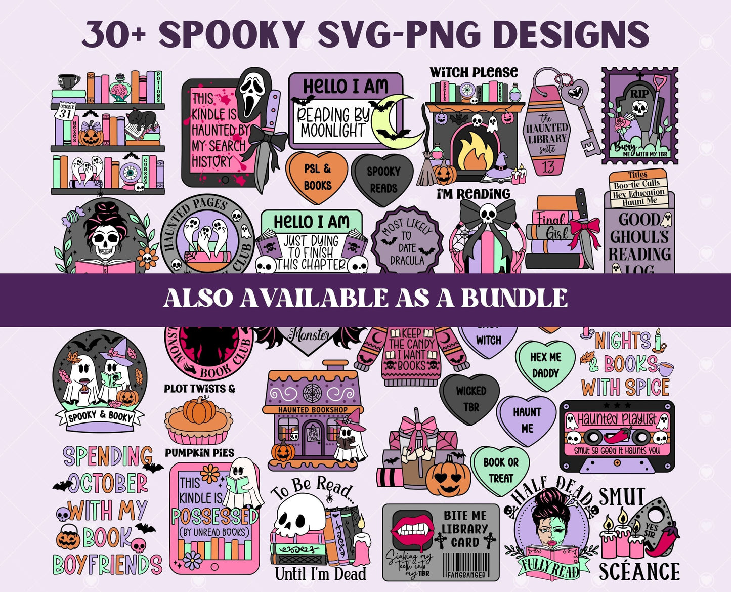 Haunted Bookshop, Spooky Bookish, Halloween Design