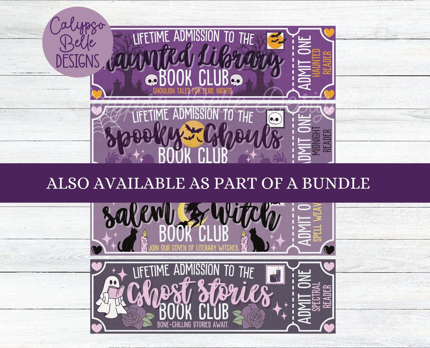 Spooky Ghouls Book Club Admit One Book Club Printable Bookmark