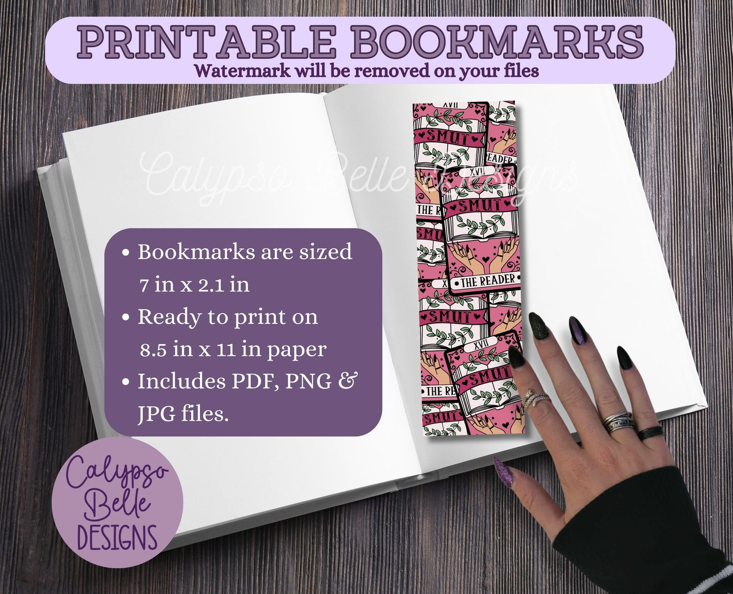 Tarot Card Printable Bookmarks, Smut Romance Bundle