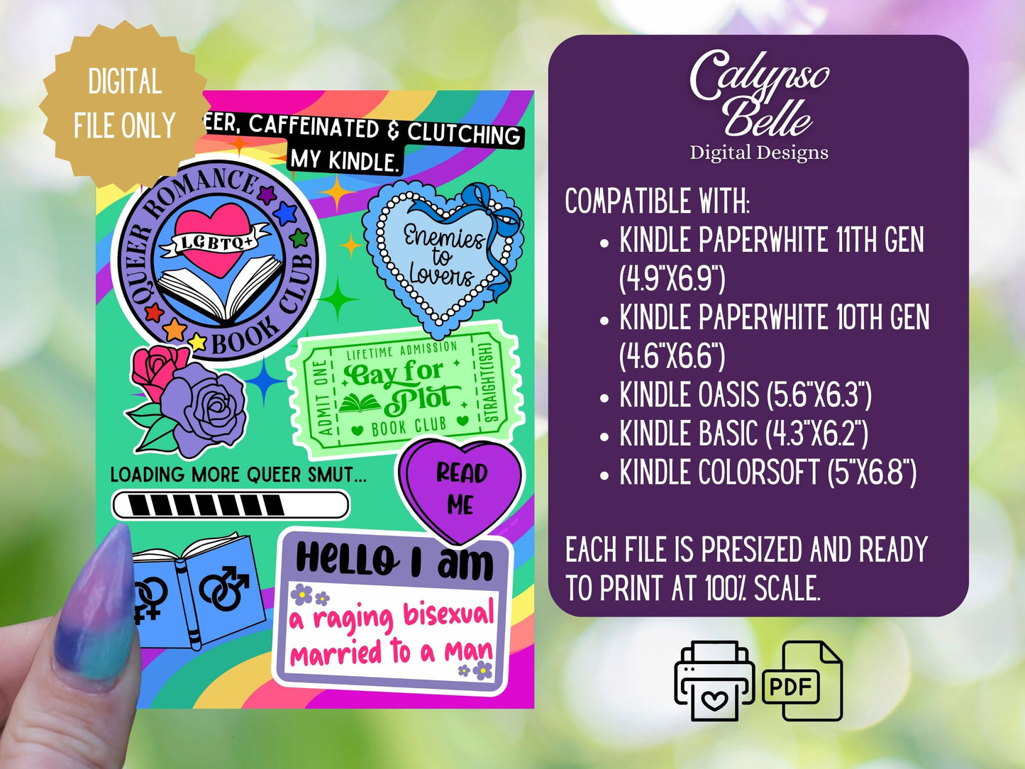 Queer Romance, Bisexual Romance Printable Kindle Insert