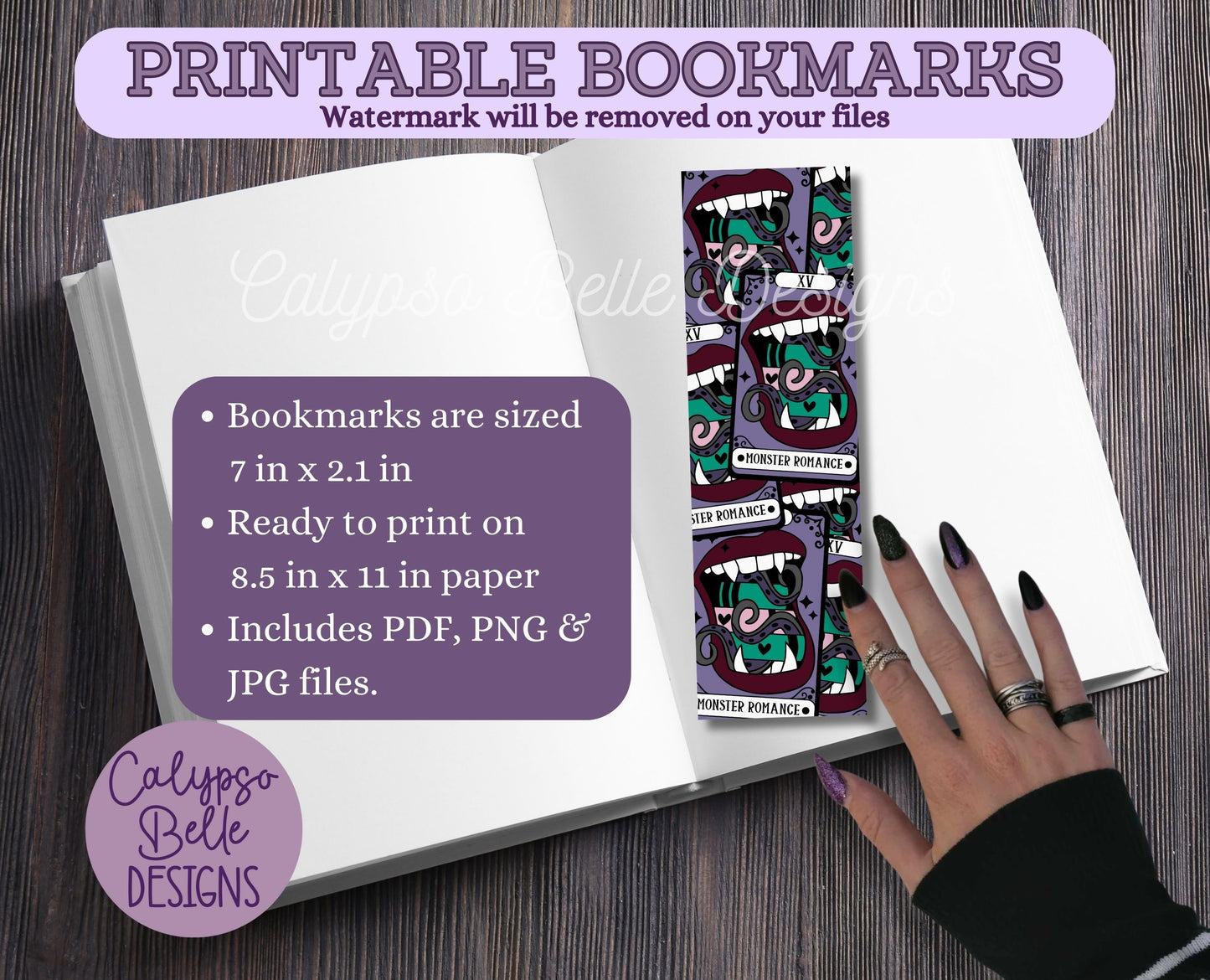 Tarot Card Printable Bookmarks, Paranormal Romance Bundle