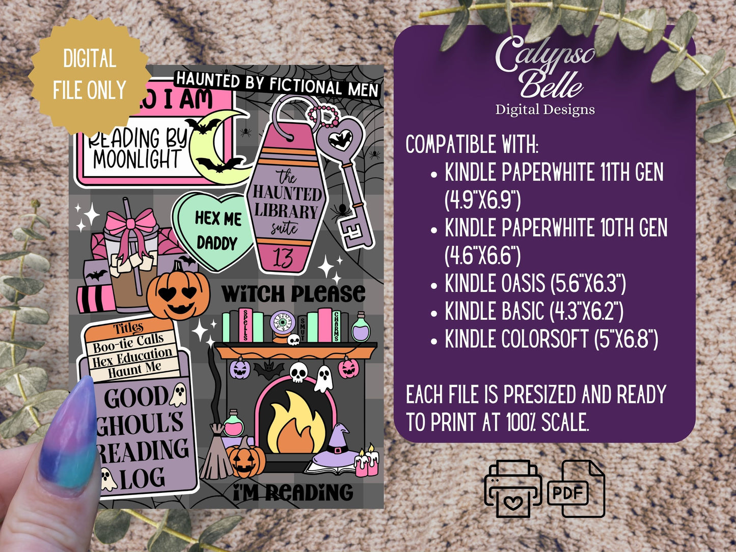 Haunted Bookish Halloween Romance, Printable Kindle Insert