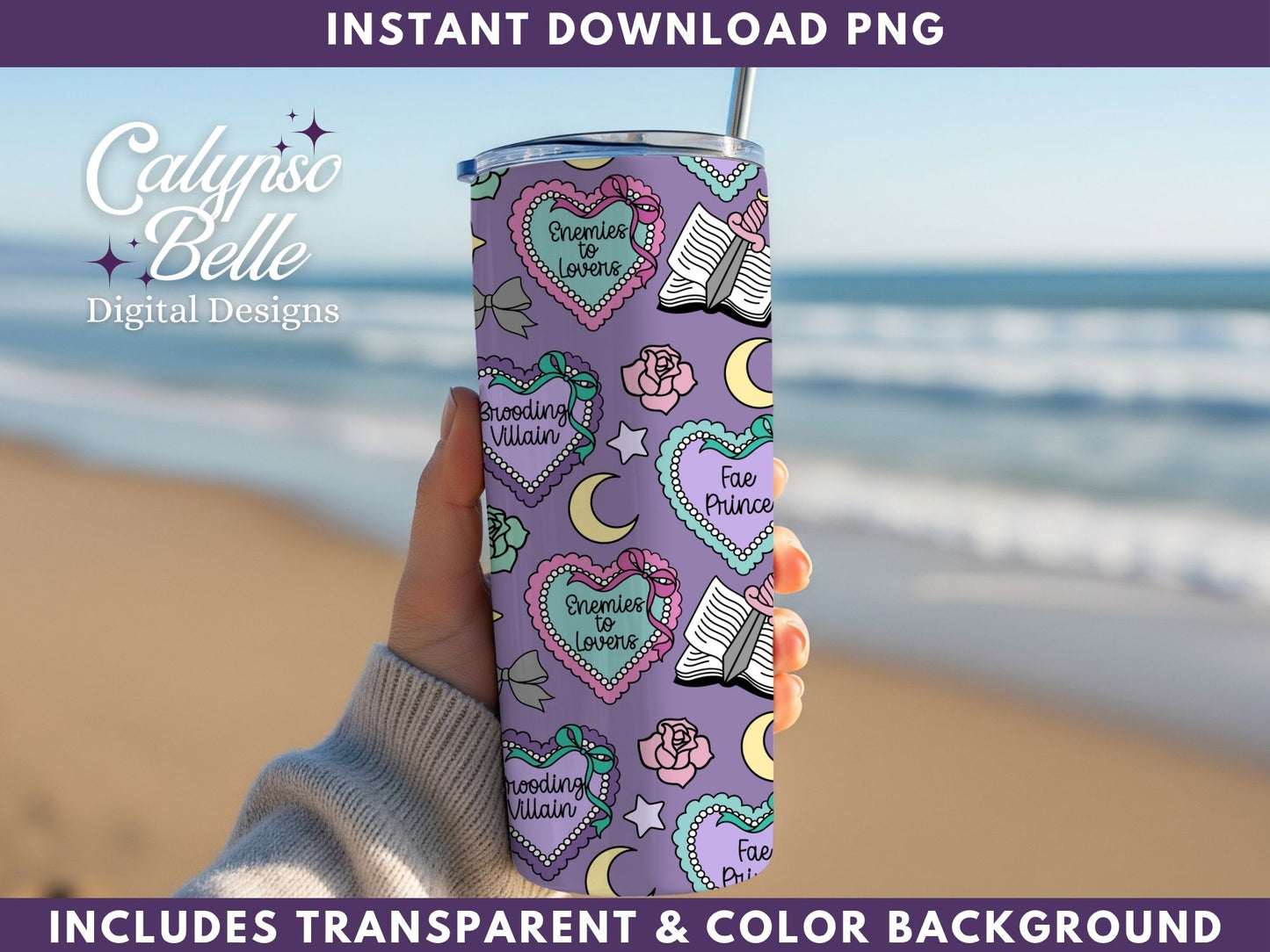 Fantasy Romance Coquette Seamless Pattern, Bookish Pattern