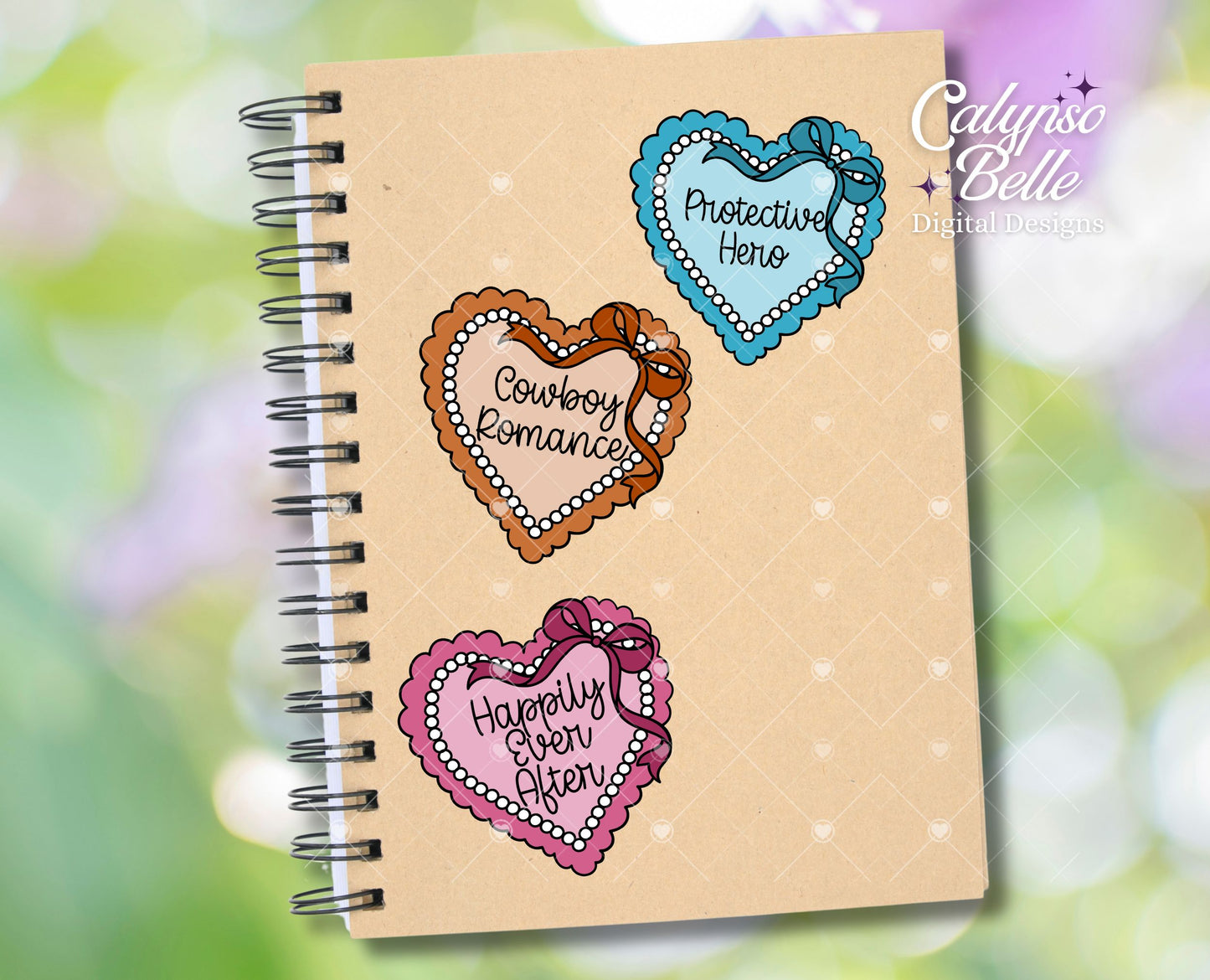 Cowboy Romance Trope Coquette Hearts Bundle, Bookish Bundle