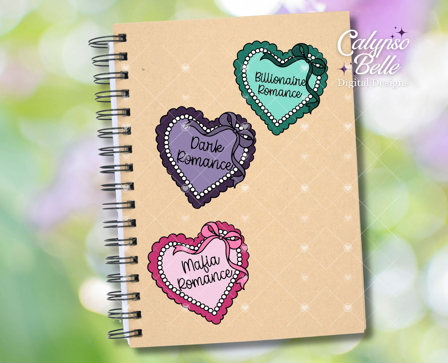 Dark Romance Trope Coquette Hearts Bundle, Bookish Bundle