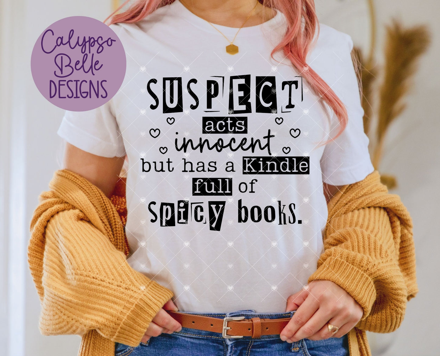 Suspect Acts Innocent but has a Kindle full of Spicy Books, Bookish Design