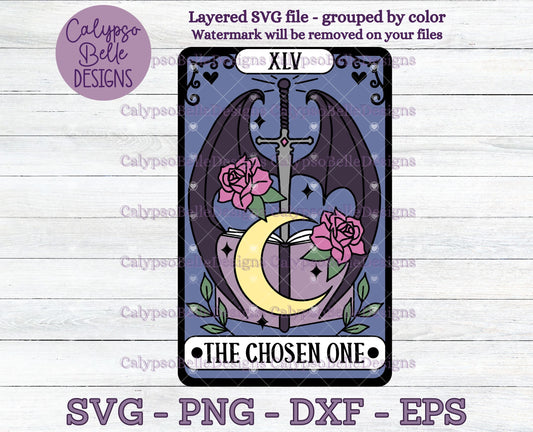 The Chosen One, Fantasy Reader Tarot Card, Bookish Design